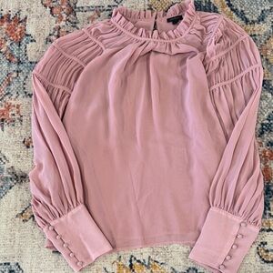 Ann Taylor Elegant Pink Blouse with Ruffled Details size M